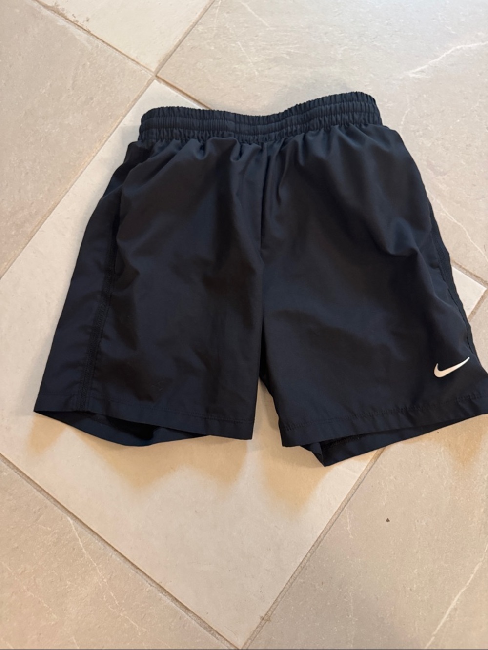 Nike Black boys drifit, thin breathable like lulu, Athletic Shorts with Swoosh